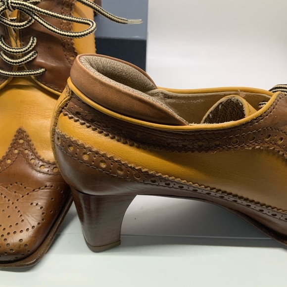 PRATESI Italian 2 tone leather heels - Picture 4 of 9